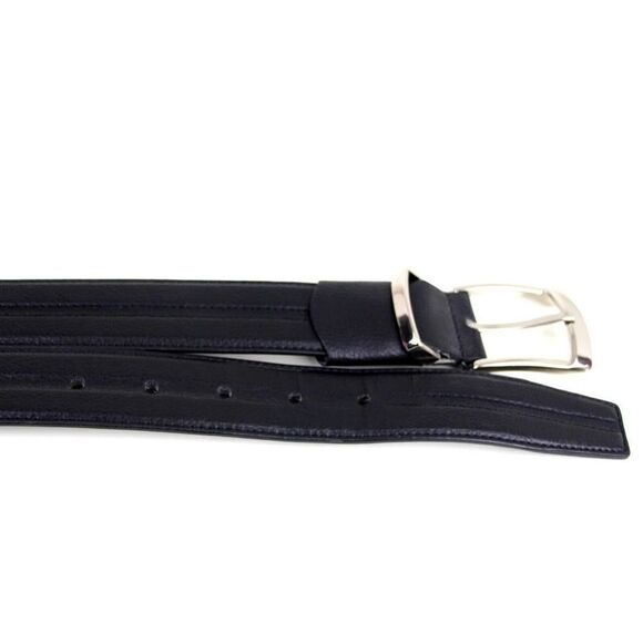 CLASSIC STYLE BLACK GENUINE LEATHER 1 3/8"Wd CASUAL DRESS MEN'S BELT Sz 38 (T13 - Picture 12 of 13